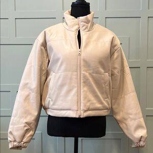 Faux Leather Puffer Jacket